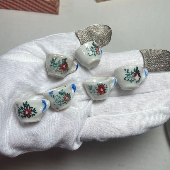 Antique Vintage 1940’s Mini Tea Set 15 piece Occupied Japan Original box - Picture 7 of 11